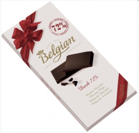 Горький шоколад The Belgian с бобами какао 72%
