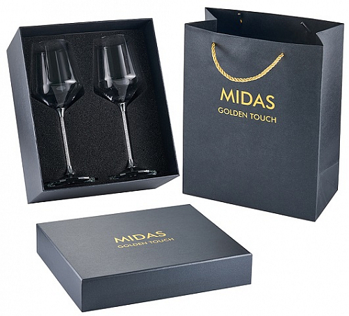 Набор бокалов Мидас для красного вина, кристаллы 350 мл