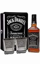 Джек Дэниэлс в металлической коробке с двумя бокалами  4 799 ₽